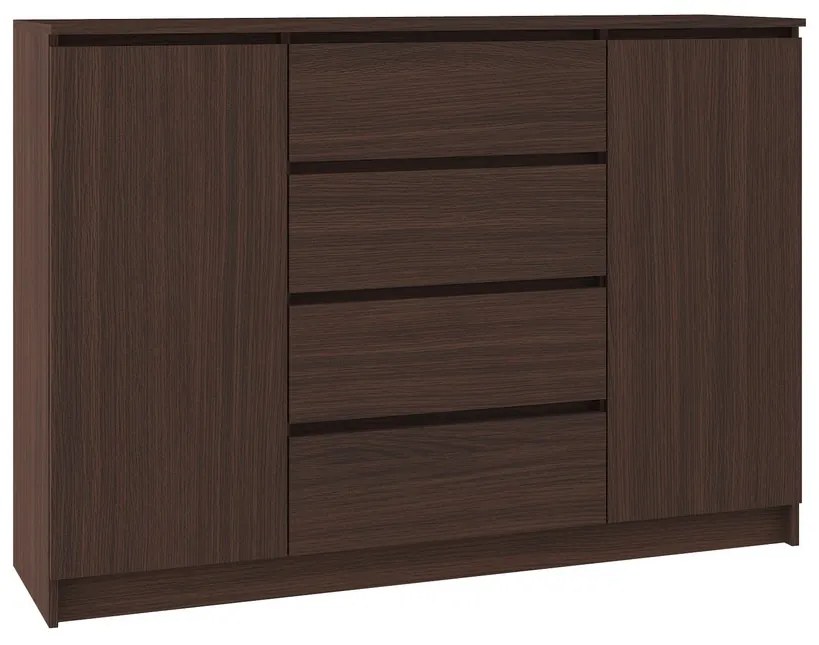 Komoda ARMARIA K140 2D4SZ, 138x99x40, biela/biela lesk