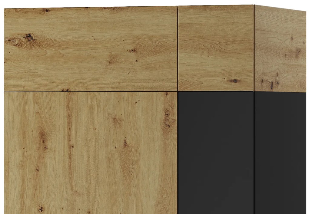 Šatní skříň Lucas 70 90 cm dub Artisan/černá