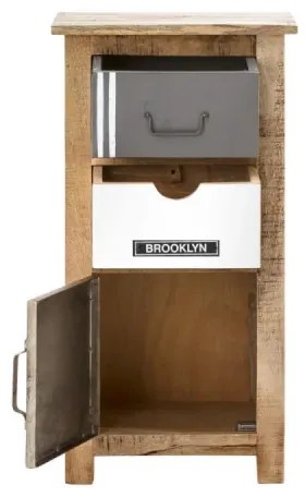 furniture-nabytek.cz - Masívna kúpeľňová spodná skrinka Pune z mangového dreva, lakovaná, viacfarebná – 42×30×80 cm