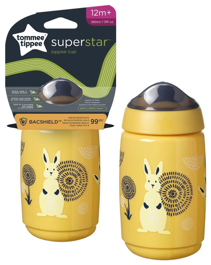 Netečúci hrnček Superstar 390ml 12m + Yellow