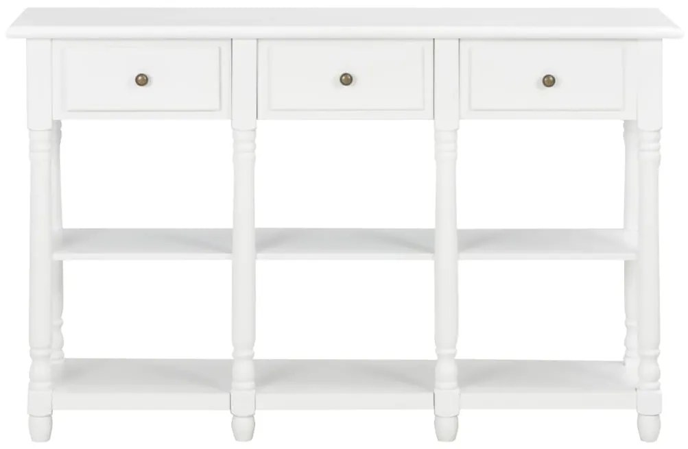 vidaXL Konzolový stolík biely 120x30x76 cm MDF
