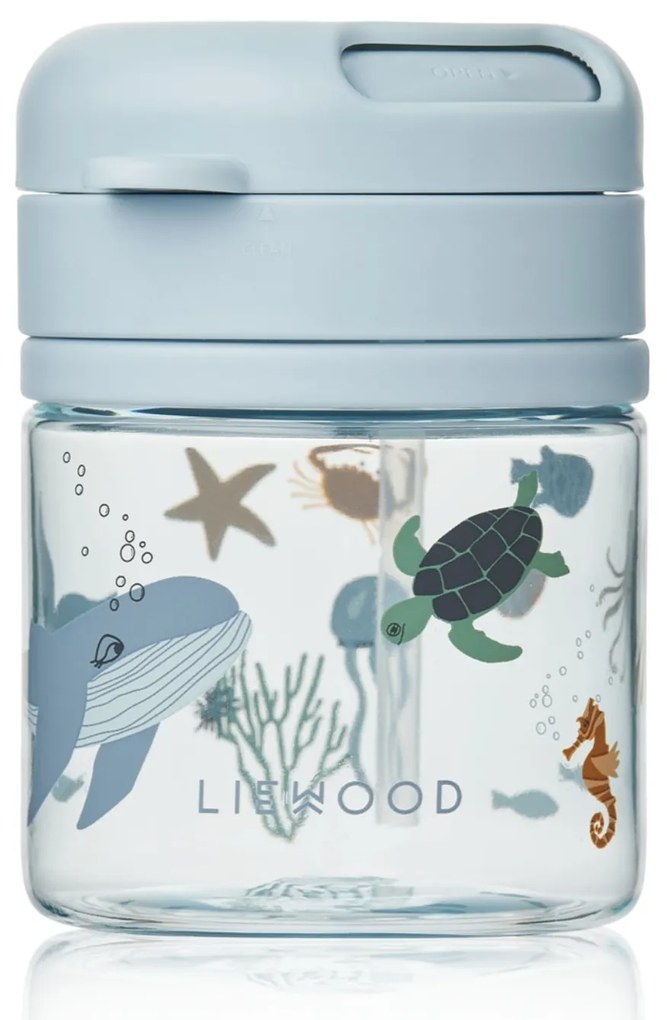 LIEWOOD Detská fľaša so slamkou Pavia Sea Creature Sandy 280 ml