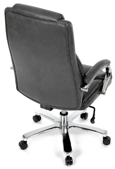 Kancelárske kreslo RYZAR — ekokoža, sivá, nosnosť 150 kg