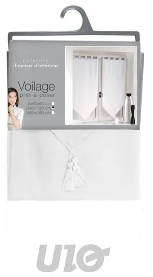 Biele voálové záclony v súprave 2 ks 60x120 cm Voiline – douceur d'intérieur