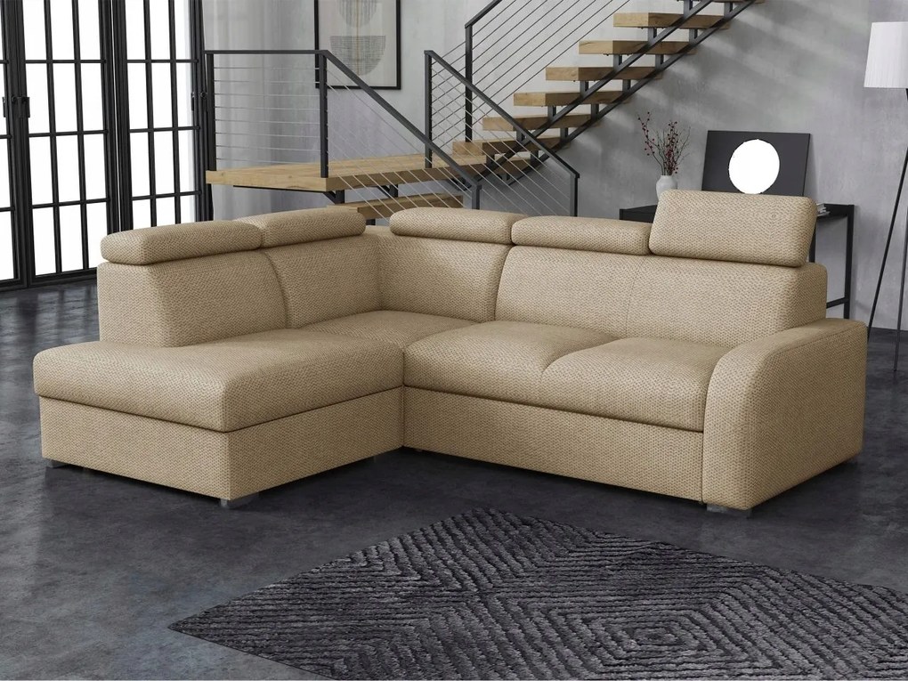 Rohová sedačka Lyseri 2rRLXp (svetlohnedá) (s úl. priestorom) (L)