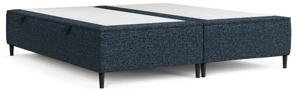 Tmavomodrá čalúnená dvojlôžková posteľ s úložným priestorom 200x200 cm Tate – Maison de Rêve