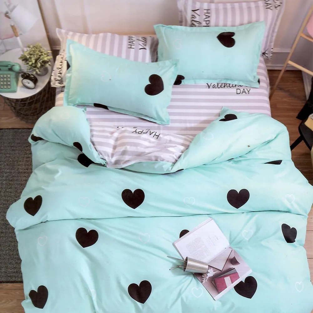 Posteľné návliečky HEART 07 TYRKYS 140x200cm