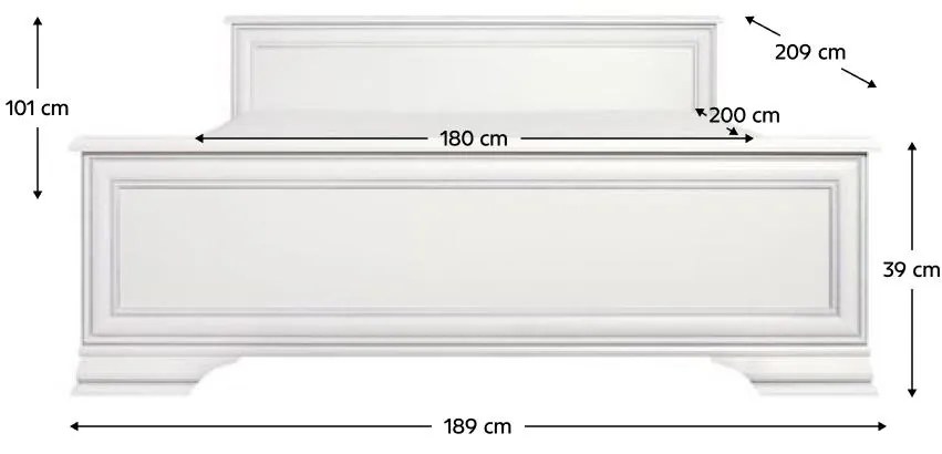 Manželská posteľ 180x200 cm Kuito (alpská biela). Vlastná spoľahlivá doprava až k Vám domov. 1119572