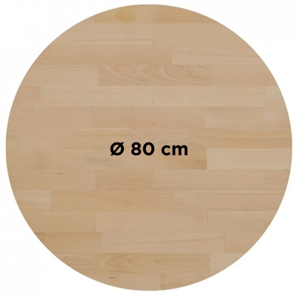 FAMEG BEECH 27 MM - MASÍVNA STOLOVÁ DOSKA Ø 80 cm