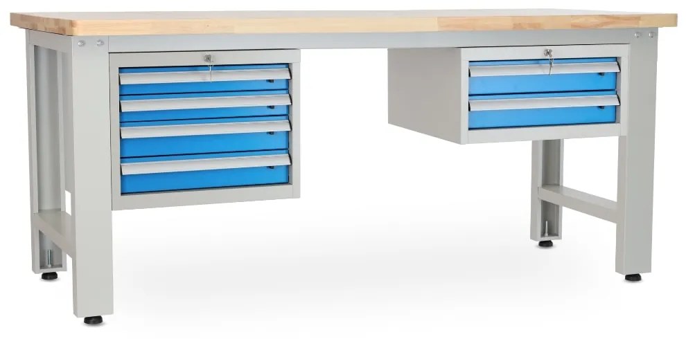 Dielenský stôl Solid OAK-42, 210 cm, 2 závesné boxy, dub