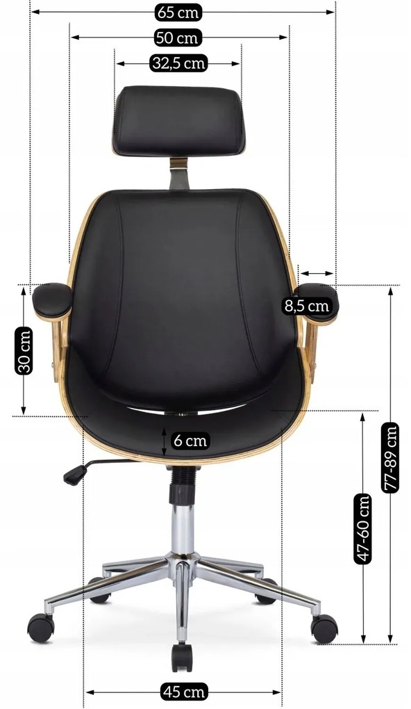 Kancelárska stolička Fabian dub zlatý/čierny