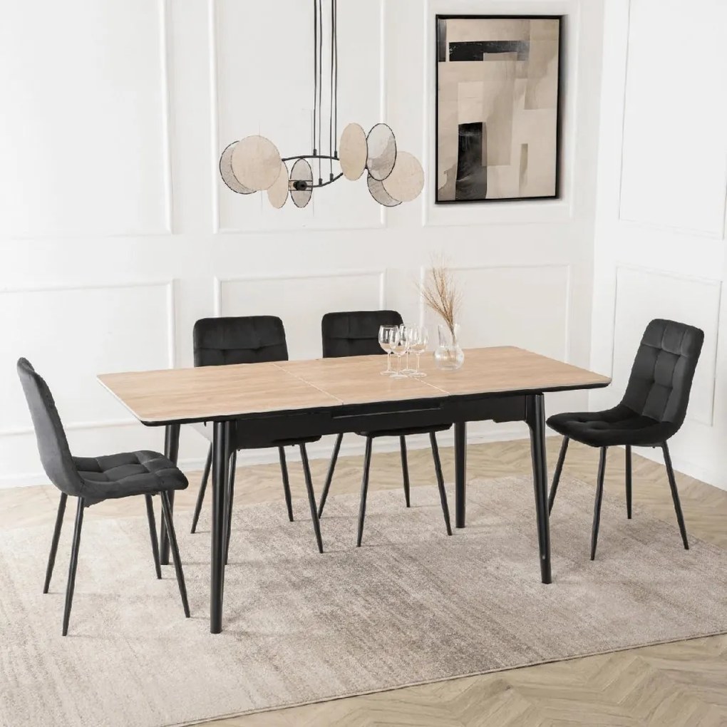 PROXIMA.store - Rozkladací jedálenský stôl Samer 120 cm FARBA: dub, FARBA NÔH: čierna