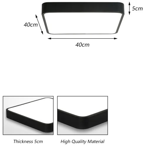 Brilagi - LED Stropné svietidlo POOL SQUARE LED/36W/230V 40x40 cm čierne