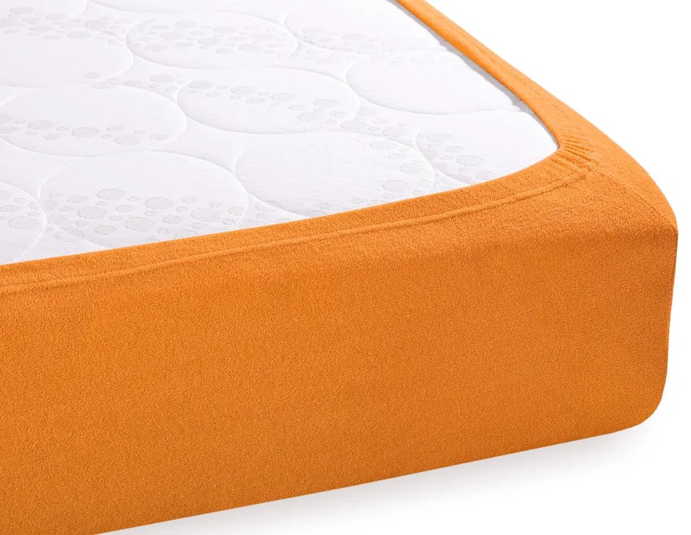 Detské froté napínacie prestieradlo do postieľky FR-006 Oranžové 60 x 120 x 10 cm - do postieľky