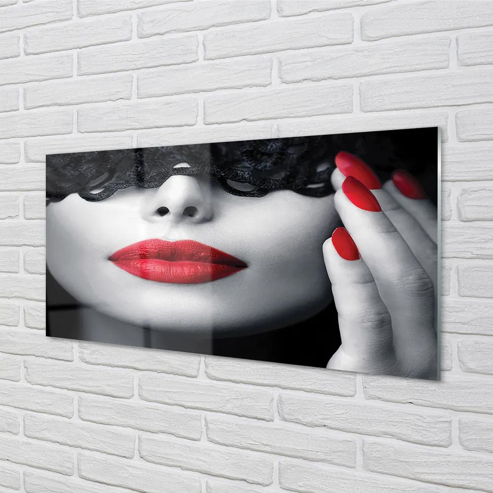 Obraz plexi Červené pery žena 125x50 cm