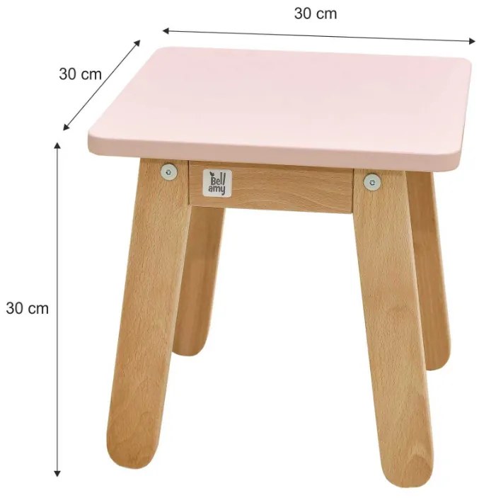 PROXIMA.store - SET - Stolík + stolička WOODY - ružová
