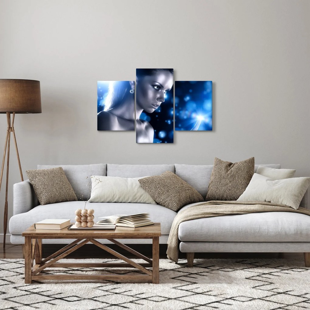 Obraz ženy v modrom lesku (90x60 cm)