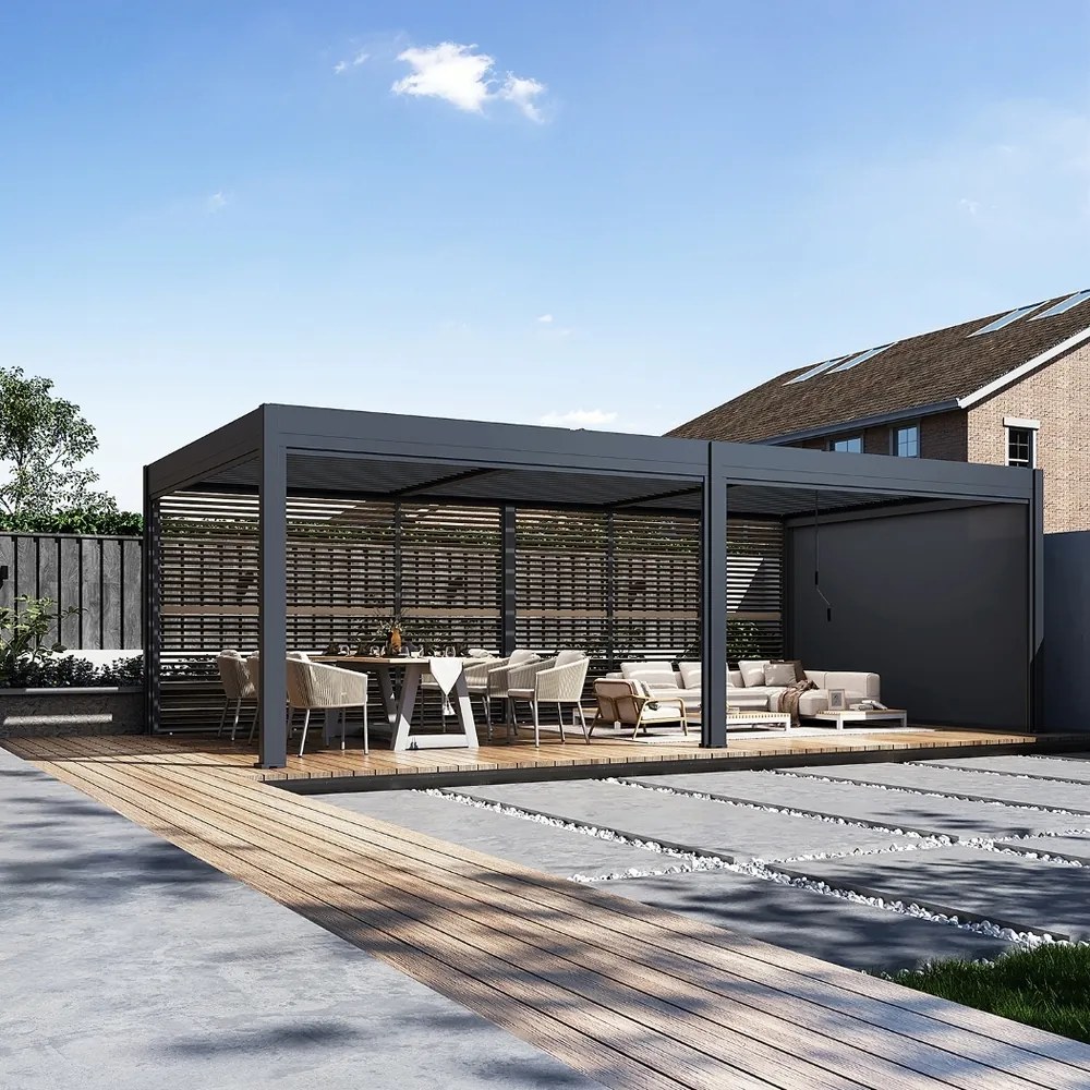 Bioklimatická pergola INTRO DUO 8x4m, hliník, voľne stojaca