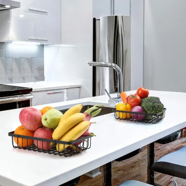 Košík na ovocie PULOS 2 úrovne čierny