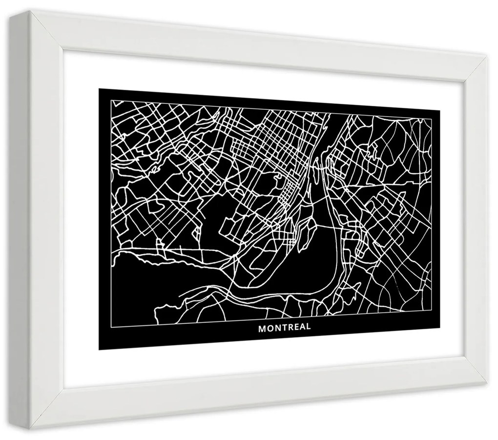Gario Plagát City plan Montreal Farba rámu: Bez rámu, Rozmery: 30 x 20 cm