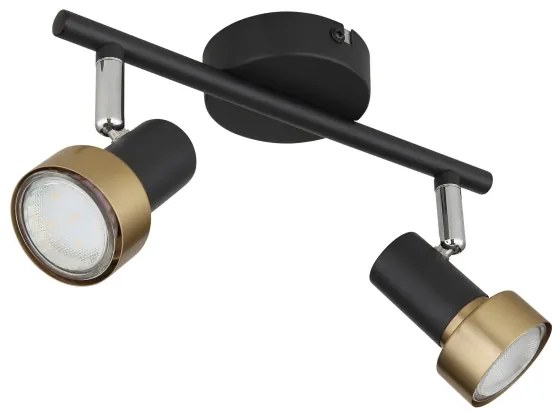 Globo 57917-2G - Bodové svietidlo MASON 2xGU10/25W/230V čierna/zlatá