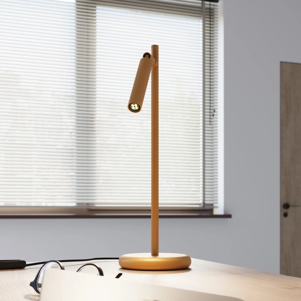 Stolná lampa Pastelo, 1x zlaté kovové tienidlo
