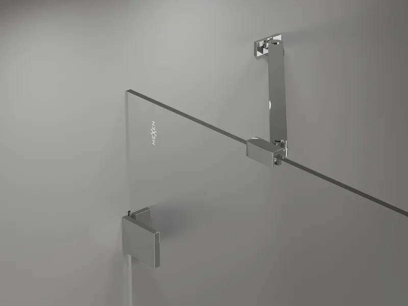 Mexen Lunar-B, pravostranný výklopný sprchový kút 95 x 70 cm, 8mm číre sklo, chrómový profil, 832-095-070-01-00-P