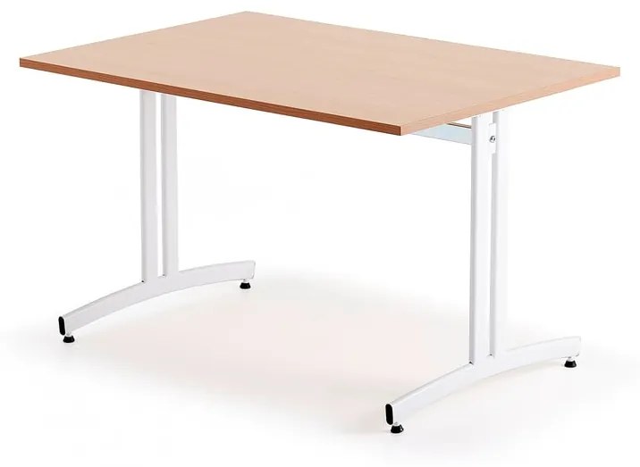 Stôl SANNA, 1200x800x720 mm, biela/buk