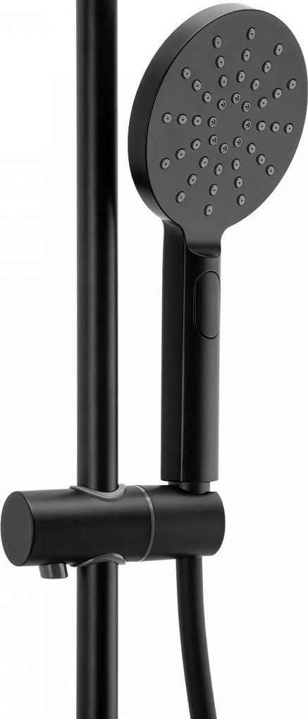 Erga Dubaj, sprchový set s batériou a hlavovou sprchou 23 cm, čierna matná, ERG-YKA-BP.DUBAJ23-BLK