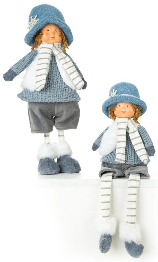 VIANOČNÁ FIGÚRKA BÁBIKA 40 CM MODRÁ