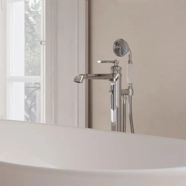 OMNIRES AM5233CR - Voľne stojacia vaňová sada s batériou ARMANCE lesklý chróm