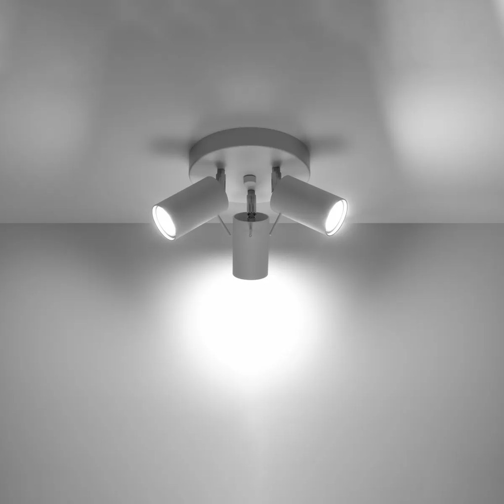 Stropné svietidlo Ring, 1x biele kovové tienidlo, (možnosť polohovania)