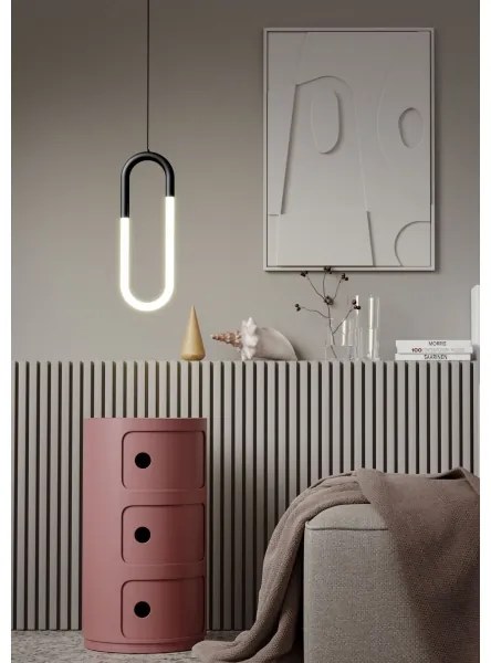 Redo 01-3184 - LED Luster na lanku LATIUM LED/9W/230V čierna