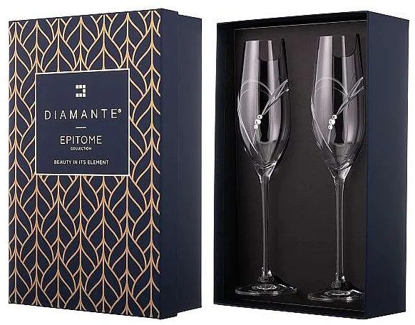 Diamante Swarovski Poháre na sekt Hearts 210 ml, 2 ks