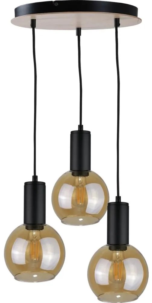 Luster na lanku JANTAR WOOD 3xE27/60W/230V pr. 30 cm