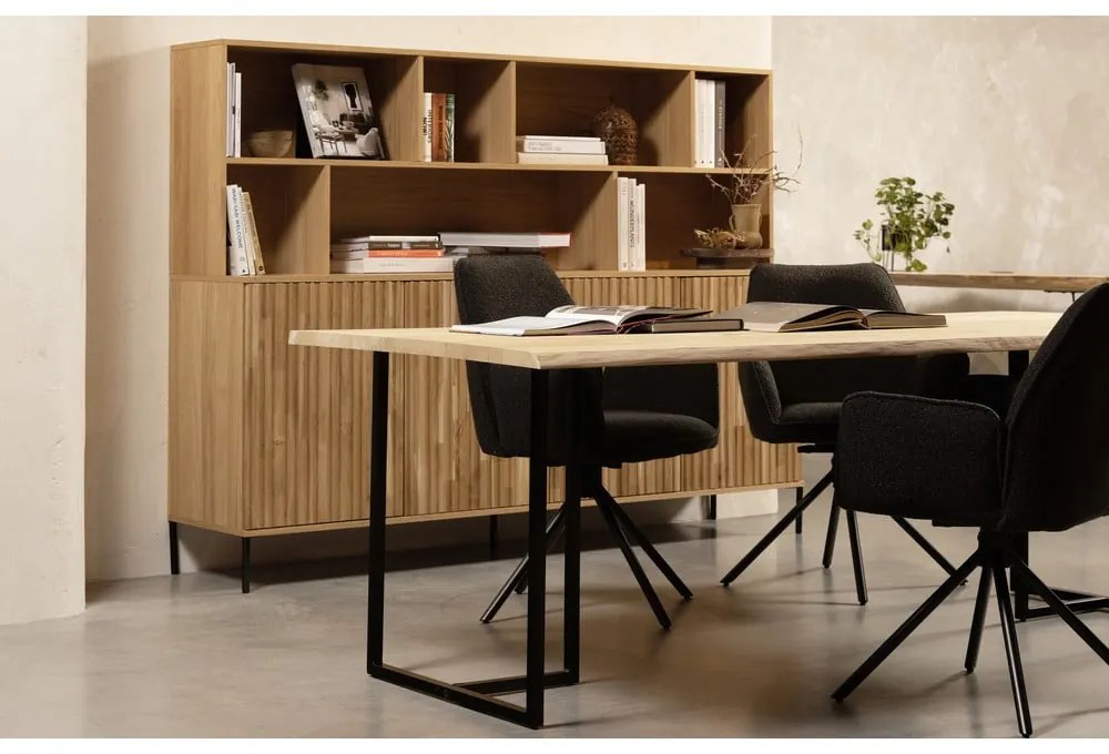 Knižnica v dekore duba v prírodnej farbe 200x150x44 cm Gravure – WOOOD