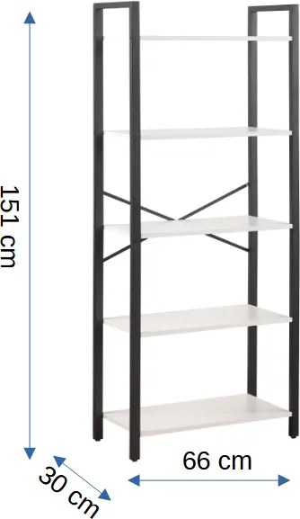 Regál Houseland Evy čierny/biely