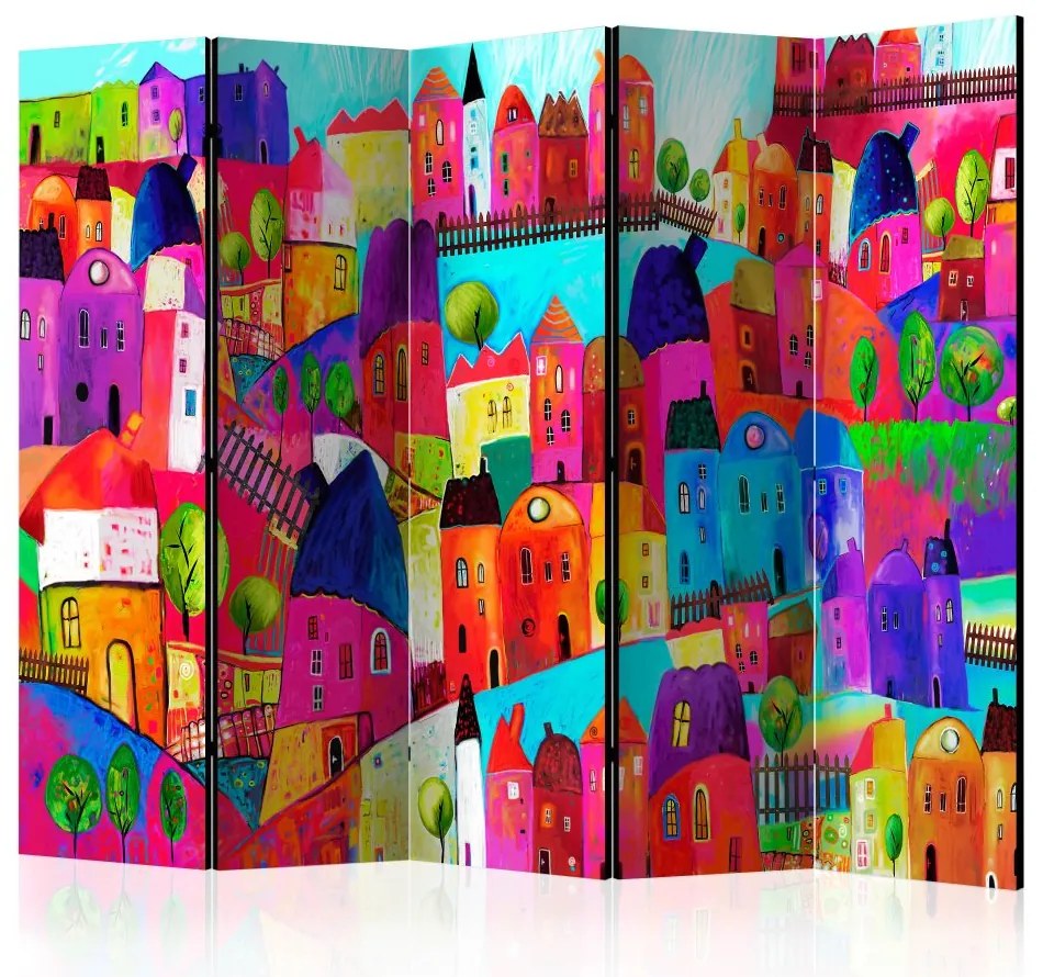 Artgeist Paraván - Rainbow-hued town [Room Dividers]