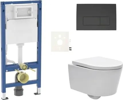 Závesný WC set Geberit do ľahkých stien / predstenová + WC SAT Brevis SIKOGESBRED50BL2