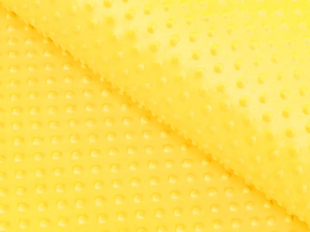 Biante Detské posteľné obliečky do postieľky Minky 3D bodky MKP-015 Sýto žlté Do postieľky 90x140 a 40x60 cm