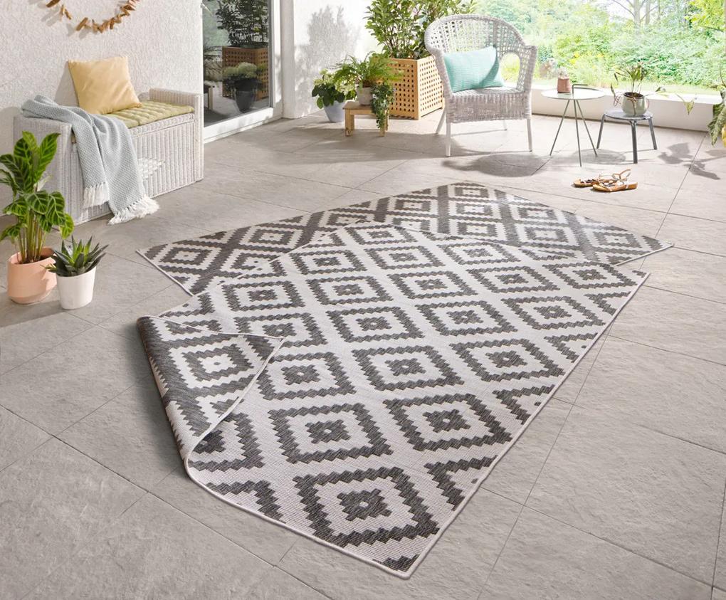NORTHRUGS - Hanse Home koberce Kusový koberec Twin-Wendeteppiche 103132 grau creme – na von aj na doma - 80x150 cm