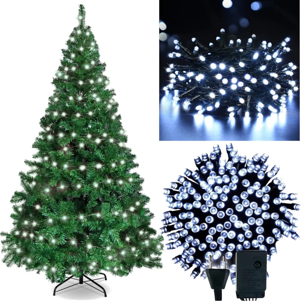 BERGE LED vianočné osvetlenie reťaz 300 LED - 22m - studená biela
