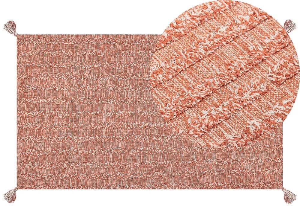 Bavlnený koberec 80 x 150 cm oranžový MUGLA Beliani
