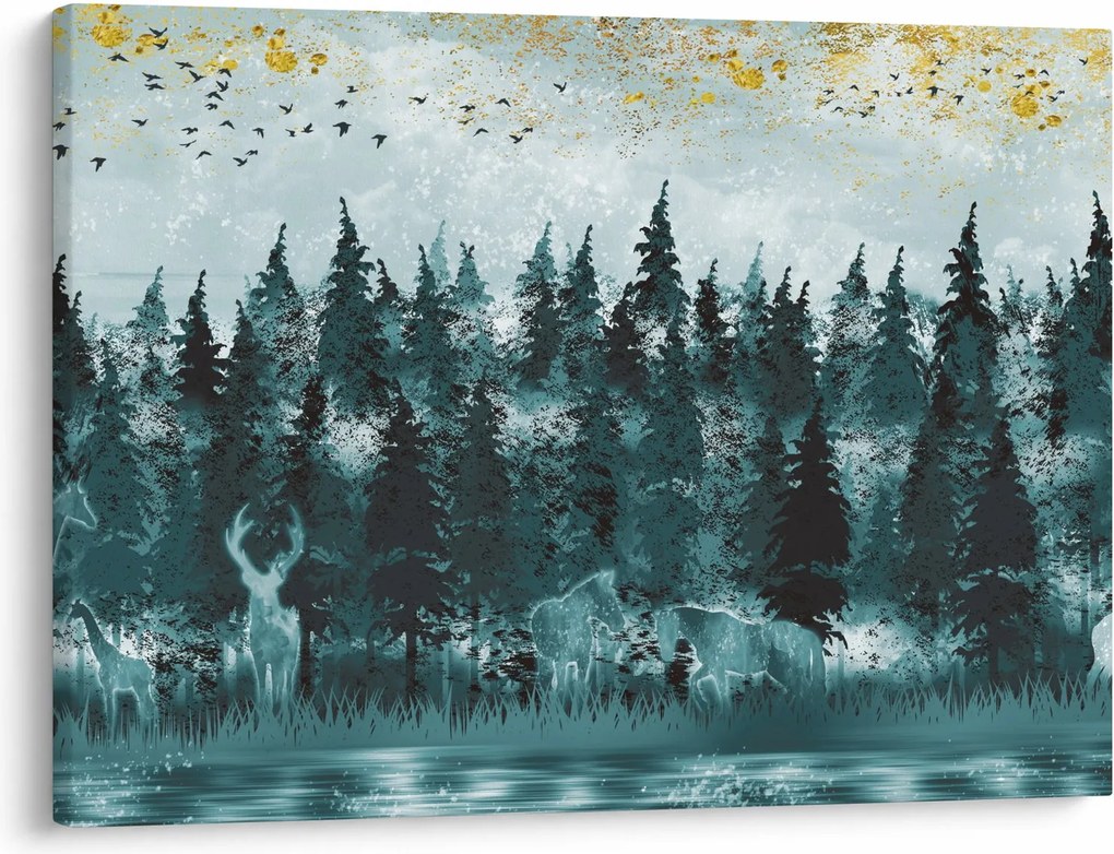 Obraz - Zvieratá v lese (70x50 cm)