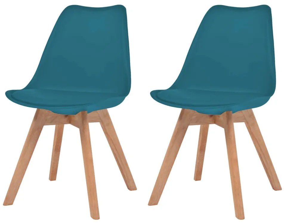 vidaXL Jedálenské stoličky 2 ks, tyrkysové, umelá koža