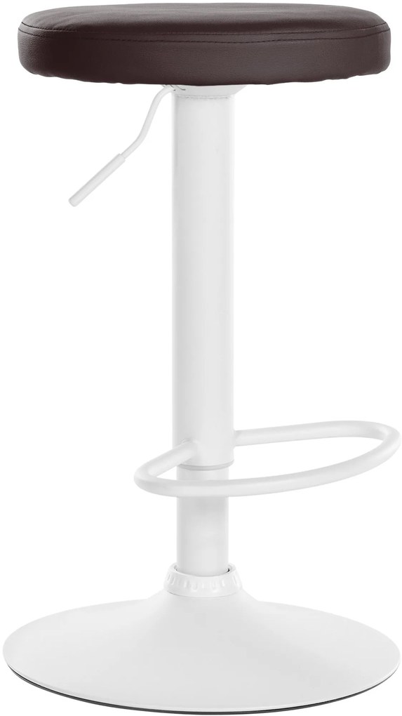 Barová stolička Ponte - koženka, biely rám - Hnedá
