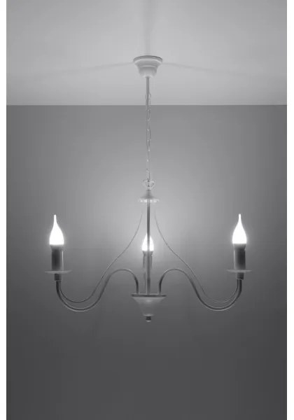 Luster na reťazi MINERWA 3 3xE14/40W/230V biela
