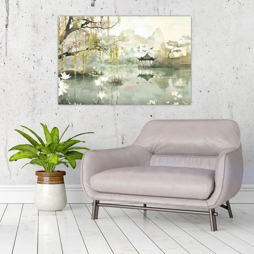 Obraz - Čínske jazero (90x60 cm)