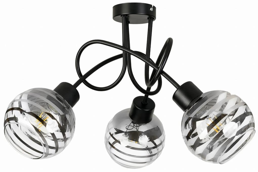BERGE Stropné svietidlo LED LOFT 3xE27 GLASS BALL