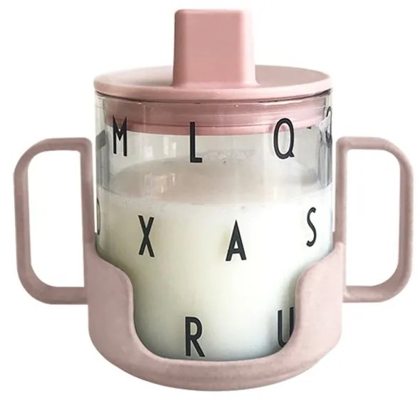 Ružový detský hrnček Design Letters Grow With Your Cup